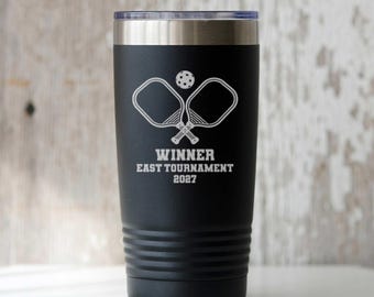 Personalized Pickleball Tournament Prize: Engraved Stainless Steel Water Bottle or Tumbler