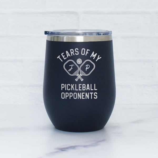 Personalized Pickleball Wine Tumbler - Tears of My Pickleball Opponents, Pickleball Insulated Steel Tumbler, Funny Pickleball Gift