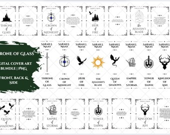 Thron aus Glas Buchbinderleinen Cover Design. PNG