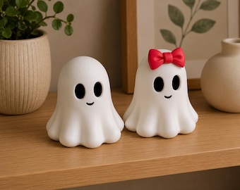 Ghost Couple STL-bundel | Kawaii Halloween-decor, 3D-afdrukbestanden (digitale download)