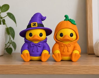 Paquete de archivos STL 3MF de pato de Halloween / Archivos de impresión 3D de pato bruja y calabaza (descarga digital)