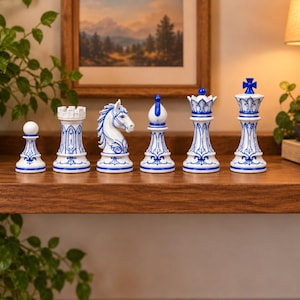Ornate Chess STL 3MF Files | Elegant 3D Printable Chess Pieces Digital Download