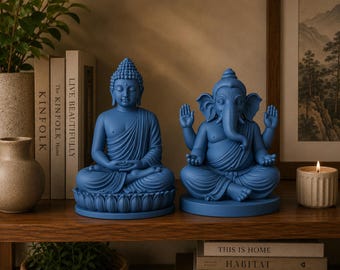 Boeddha Ganesha STL-bundel | Zen Home Decor 3D-afdrukbestanden (digitale download)