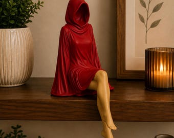 Hooded Figure Shelf Decor STL 3MF File | Minimalist Sitting Statue (3D Print)