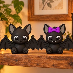 Pack de fichiers STL 3MF de chauve-souris, fichiers d'impression 3D Halloween, téléchargement numérique de chauve-souris kawaii