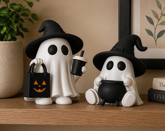 Halloween Ghost Witch 3D Print Files STL 3MF| Cauldron, Trick Treat Bag (Digital Download)