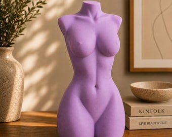 ミニマルな女性胴体彫刻のSTLファイル、モダンな抽象ボディアート（3Dプリント対応）