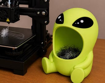 エイリアンパージキャッチャーSTL、3Dプリンター用フィラメントスクラップビン（デジタルファイル）