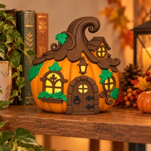 Pumpkin House STL 3MF  File| Whimsical Fall Cottage | Halloween Digital