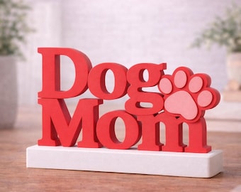 Teken hond moeder, 3D-afdrukbestand, pootdecor, minnaar plankdecor (STL)