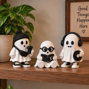 Geisterfiguren-Set (STL, 3MF), Kaffeelesen, Musik, Halloween (Digitaler Download)
