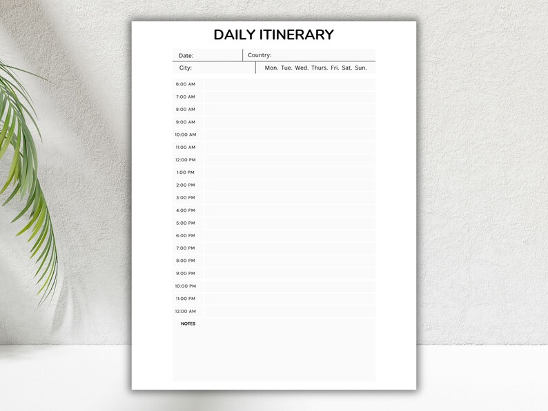 Print Trip Itinerary - Daily Itinerary - Printable - Editable ...
