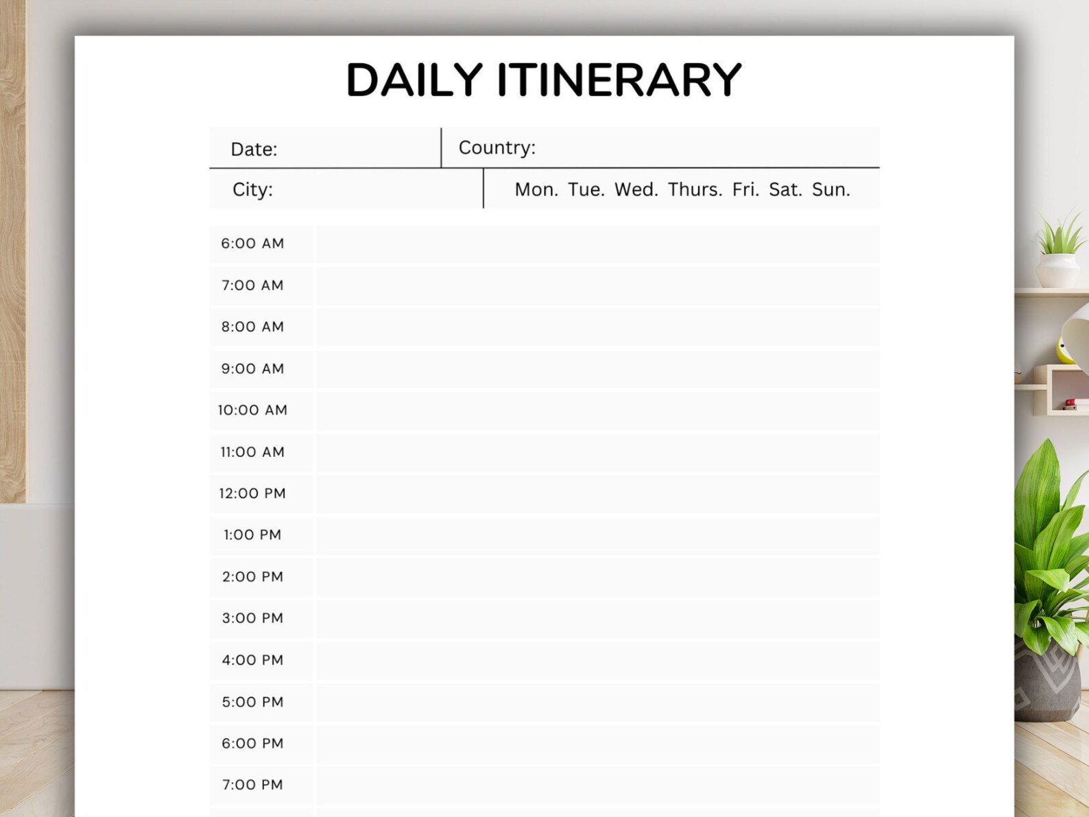 Print Trip Itinerary - Daily Itinerary - Printable - Editable ...
