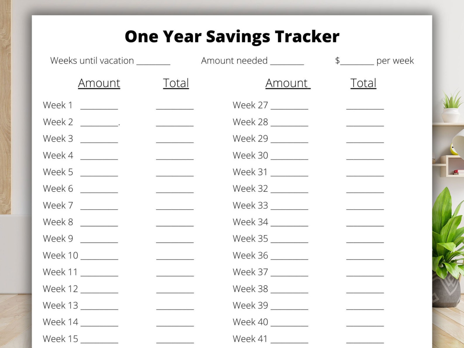 Savings Tracker - Printable Tracker - Vacation Savings Tracker ...