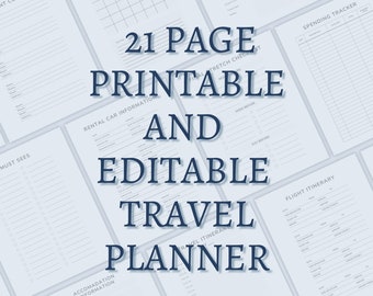 Reiseplaner - Reiseplaner - Druckbarer Reiseplaner - Reiseverpackung - Reisetagebuch - Budget Tracker - Reisetabelle
