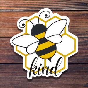 Adesivo Bee Kind, Adesivo impermeabile, Sii gentile, Adesivo per laptop, Adesivo fustellato, Adesivo per bottiglia d'acqua, Adesivo BIG Happy Planner