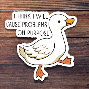 I Think I Will Cause Problems On Purpose Sticker, Waterproof Sticker, Meme Sticker, Funny Sticker, Die Cut Sticker, Happy Planner Sticker