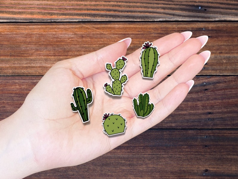Mini Cacti Sticker Pack 10 PCS Waterproof Sticker Tiny Etsy