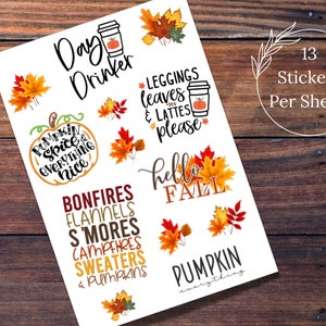 Herbst Sticker Blatt, Herbst Sticker Blatt, Aufkleber für Journals, Journaling, Planner, Scrapbooking, Handwerk, BIG Happy Planner Sticker