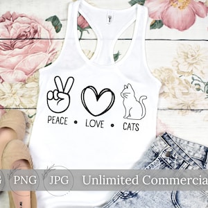 Peace Love Cats SVG, BUNDLE for 50-70% Off, T-Shirt Svg, Paws, Instant Download, Digital Download, Peace Love, Png, Jpg, Cricut, Silhouette