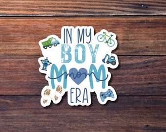 Pegatina de la era de In My Boy Mama, pegatina resistente al agua, pegatina divertida, pegatina troquelada, pegatina de mamá, pegatina de mamá, pegatina de Happy Planner