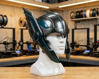 Thor Ragnarok Helmet Prop – 3D Printed Gladiator Arena Mask – Winged Asgardian Cosplay Armor