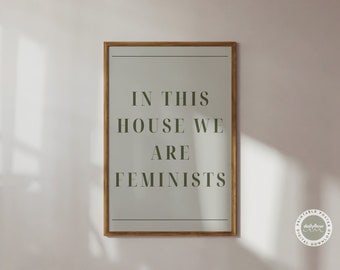 Feminist Poster, Green, Minimalist Poster as DIGITAL FILE, Wall Art Set