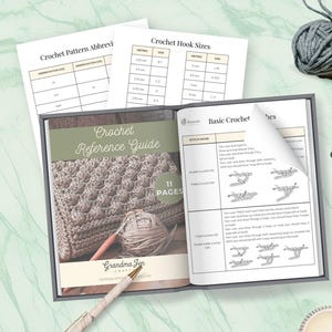 Gehaakte spiekbriefje afdrukbare bundel, referentiekaart voor haken voor beginners, gidsblad haken, digitale download pdf, directe download