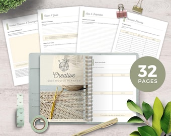 Printable Handmade Business Planner, Craft Business Start-Up Planning Guide, Etsy Seller Planner for New Shop, Instant Download PDF