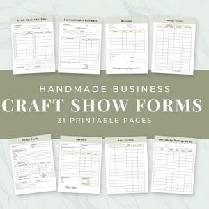 Craft Show Forms and Craft Fair Planning Printable Bundle, Craft Business Order Forms Bundle, Planning Forms and Checklist for Crafters