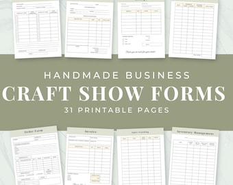 Craft Show Forms and Craft Fair Planning Printable Bundle, Craft Business Order Forms Bundle, Planning Forms and Checklist for Crafters