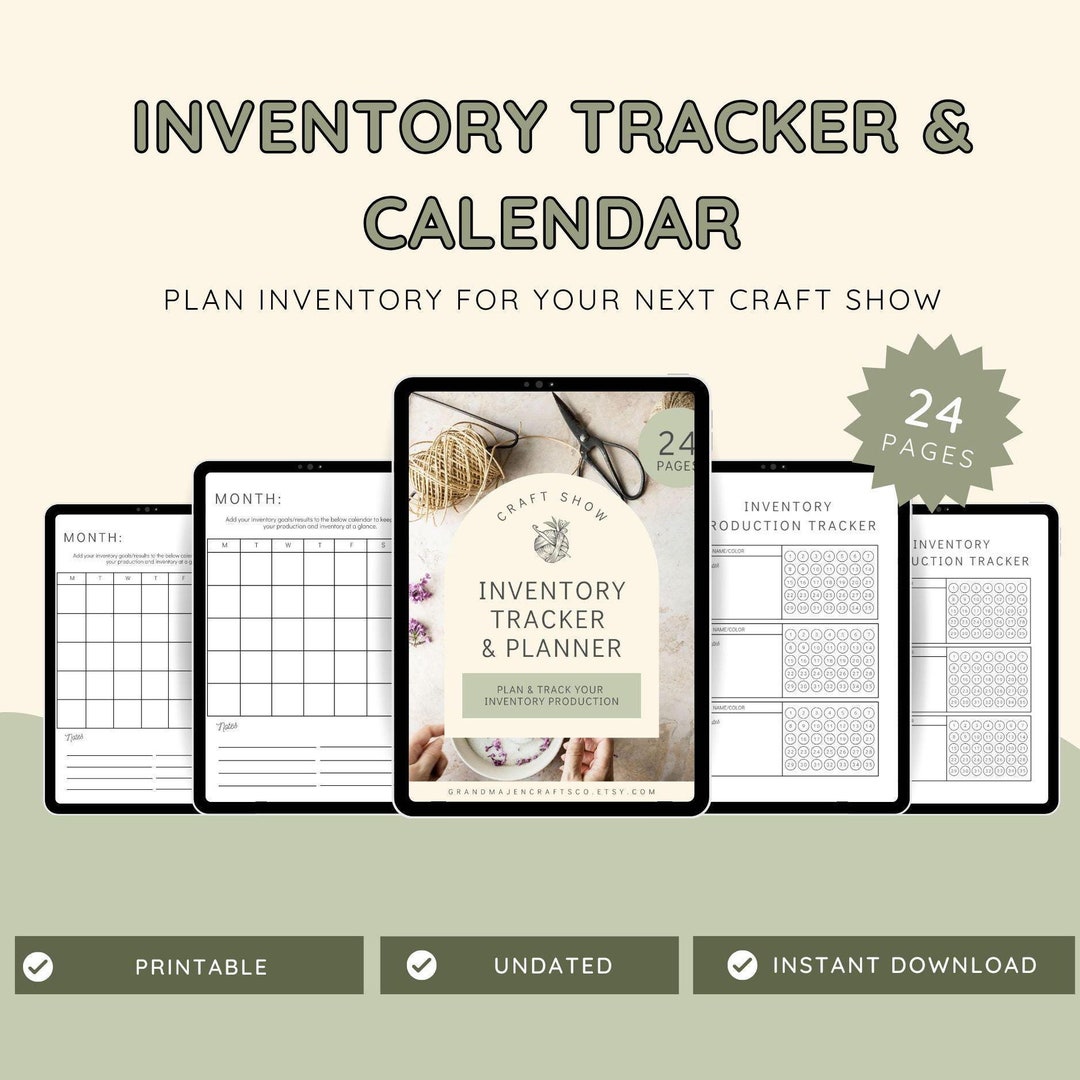 Printable Craft Show Inventory Tracker, Craft Fair Handmade Inventory ...
