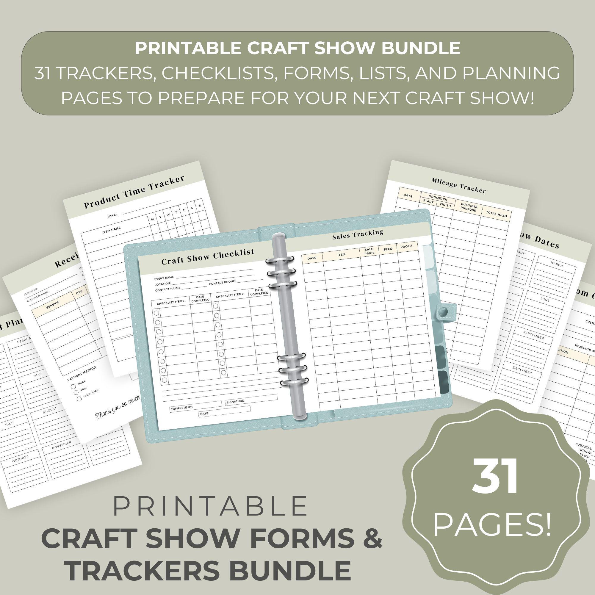 Craft Show Forms and Craft Fair Planning Printable Bundle, Craft ...