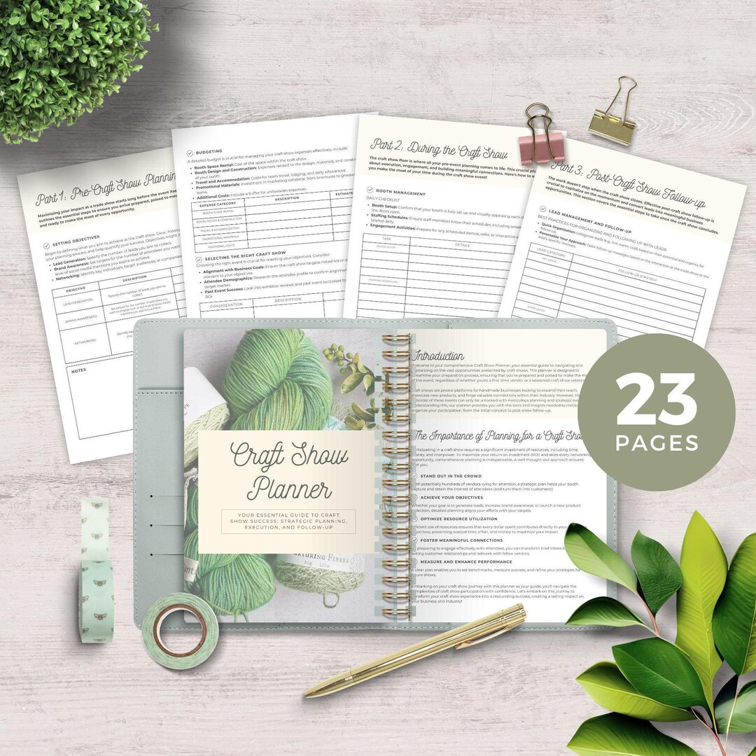 Printable Craft Show Planner for Handmade Vendors, Trade Fair Checklist ...