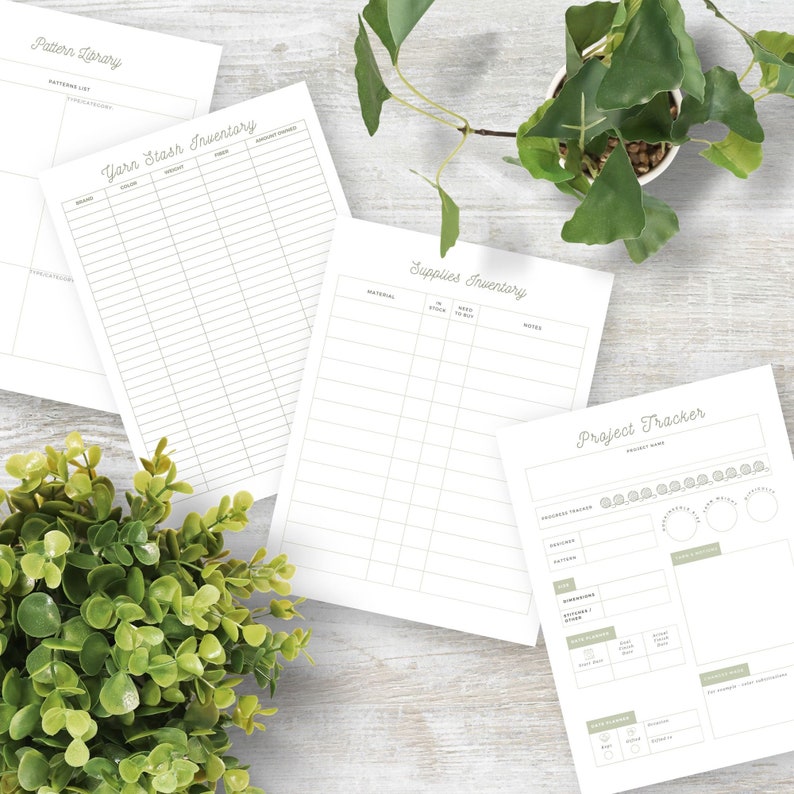 Printable Crochet & Knitting Project Planner and Organizer Journal, PDF ...