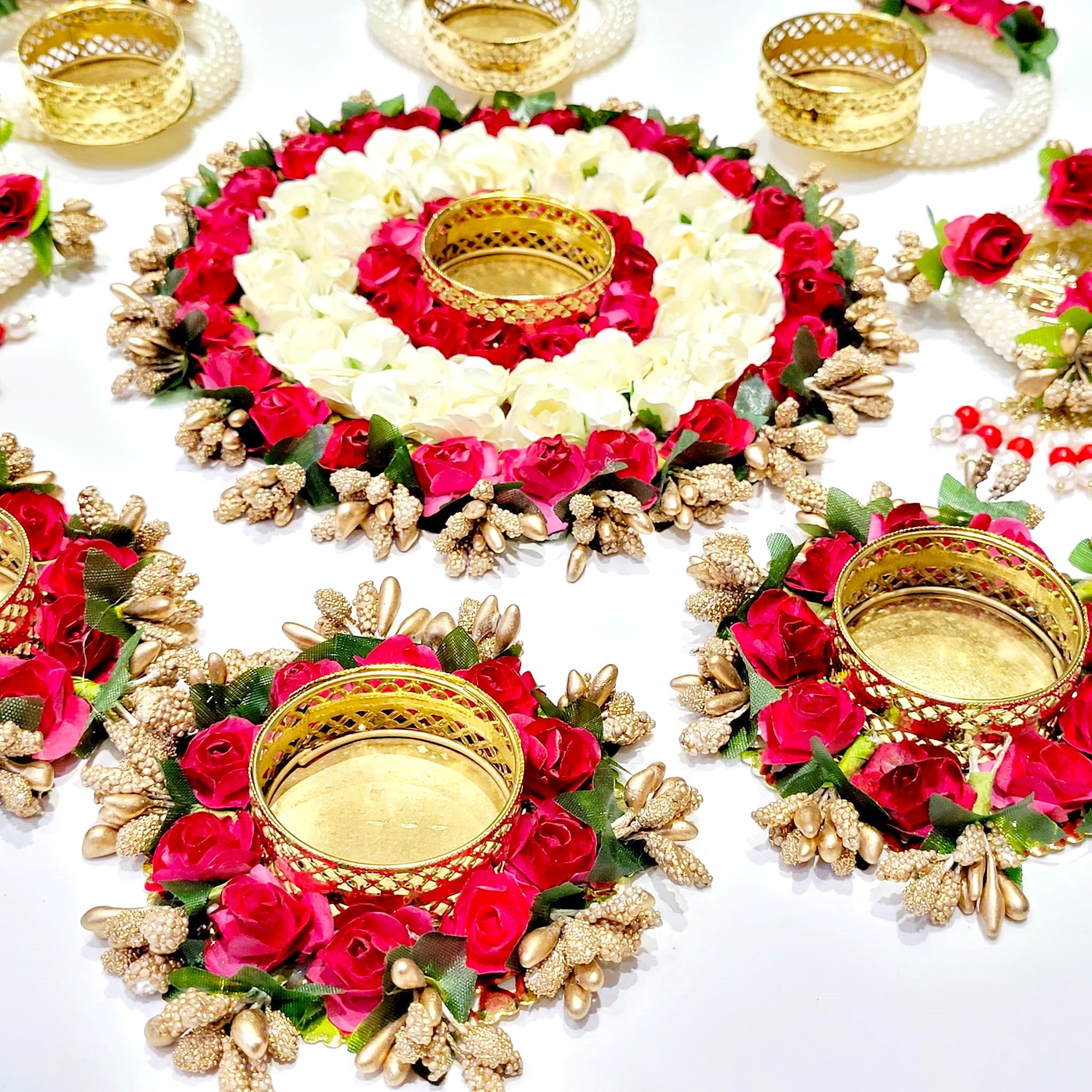 Diwali Celebration USA Decoration Set With Diya Flowers Toran