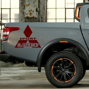 Nuovo kit di adesivi grafici per decalcomanie con strisce laterali superiori compatibile con Mitsubishi L200