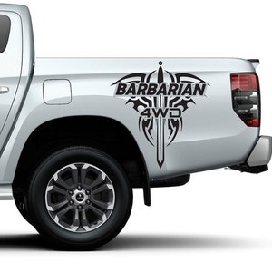 Nuovo kit di adesivi grafici per decalcomanie con strisce laterali superiori compatibile con Mitsubishi L200