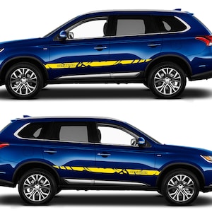Nuovo kit di adesivi grafici per decalcomanie con strisce laterali superiori compatibile con Mitsubishi Outlander