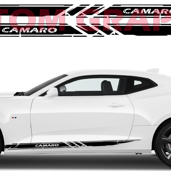 Exclusive Set of Racing Side Stripes Decal Sticker Graphic Compatible with Chevrolet Camaro