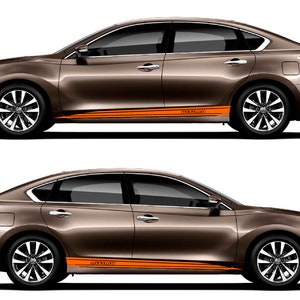 Set of Racing Side Stripes Decal Sticker Graphic Compatible With Nissan ...