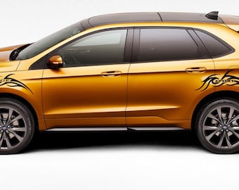 Nouveau kit d'autocollants graphiques à rayures latérales supérieures compatibles avec Ford Edge
