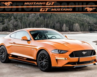 Ford Mustang GT Side Stripe Decal Set: Sport Racing Design
