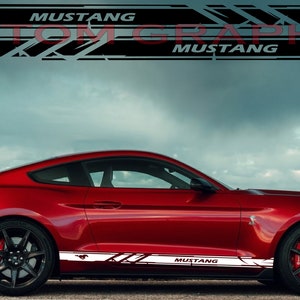 Nuovo kit di adesivi grafici per decalcomanie con strisce laterali superiori compatibile con Ford Mustang GT