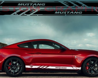 Mustang Side Stripe Decal Set: Sport Racing Design