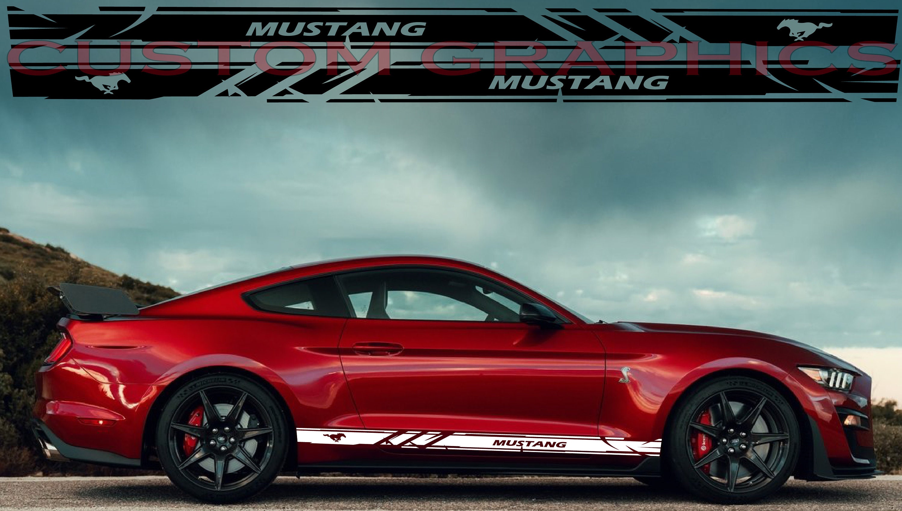 Rennstreifen - Mustang Streifen - Racing Streifen #013 — Autoaufkleber 24 -  carstyling and more