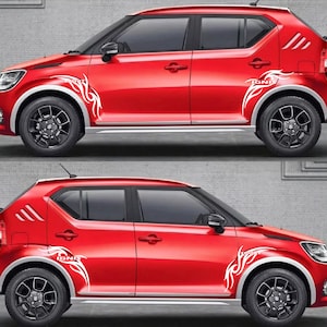 Nuovo kit di adesivi grafici per decalcomanie con strisce laterali superiori compatibile con Suzuki Ignis