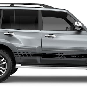 Nuovo kit di adesivi grafici per decalcomanie con strisce laterali superiori compatibile con Mitsubishi Pajero