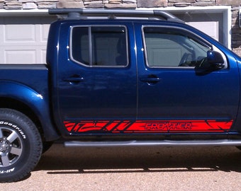 Exclusive Side Stripe Decal Graphic Sticker Kit Compatible with Nissan Frontier 2-door