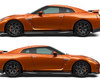 Set of Racing Side Stripes Decal Sticker Graphic Compatible with Nissan GT-R